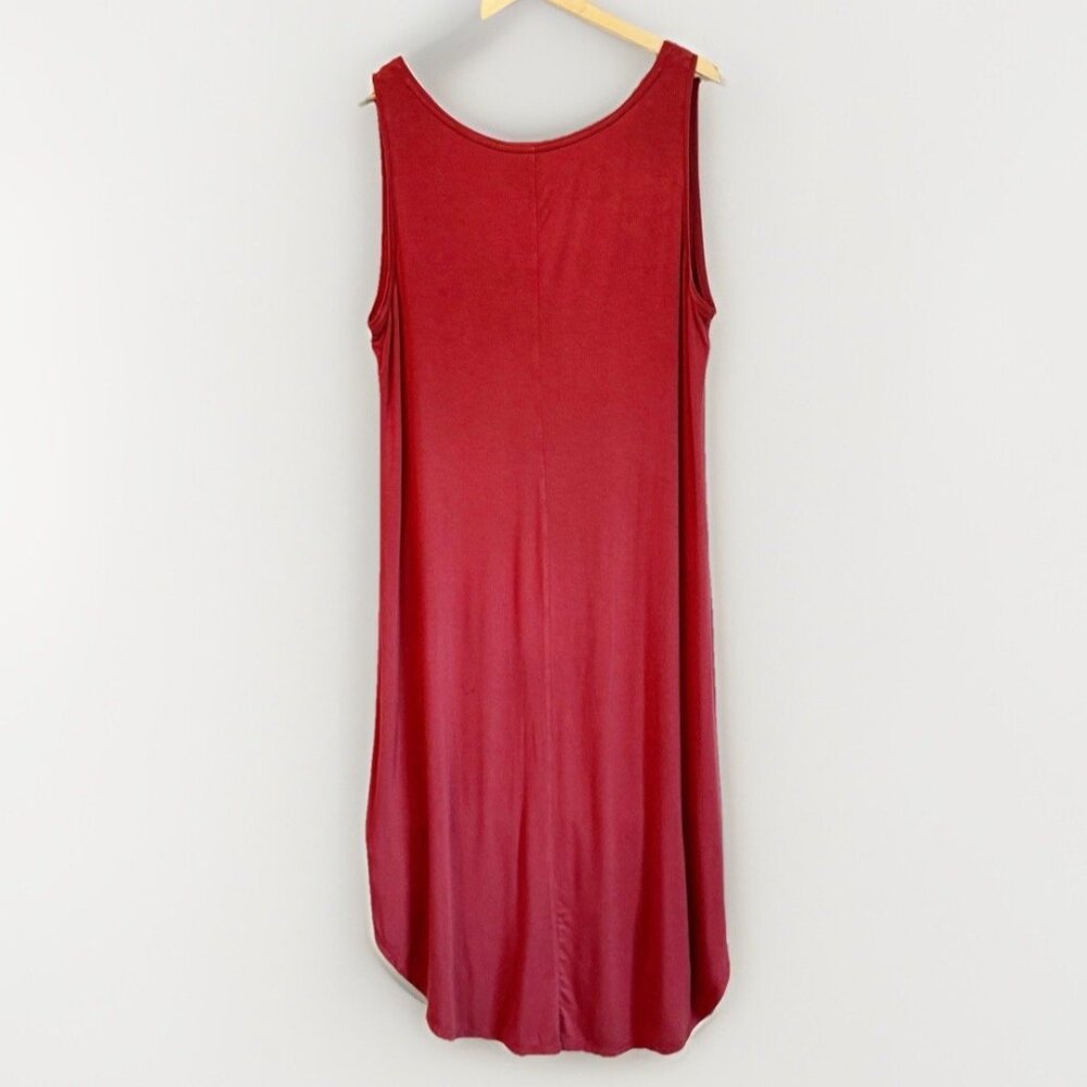 Daily Ritual Maroon Red Midi Sleeveless Dress Women’s XXL V-Neck Soft Stretch - Picture 13 of 14
